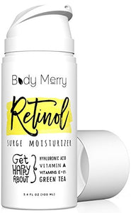 Body Merry Retinol Moisturizer Anti Aging/Wrinkle & Acne Face Moisturizer Cream w Hyaluronic Acid + Vitamins; Deep Hydration for Men & Women! 3.4 oz: Beauty