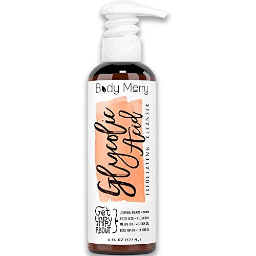 Glycolic Acid Exfoliating Cleanser Anti-Aging Face Wash w AHA, Tea Tree and Rosehip Extracts for Wrinkles, Lines & Spots Reduction & Acne: Beauty
