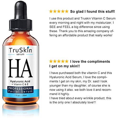 The BEST Hyaluronic Acid Serum for Skin & Face with Vitamin C, E, Organic Jojoba Oil, Natural Aloe and MSM - Deeply Hydrates & Plumps Skin to Fill-in Fine Lines & Wrinkles - (1oz): Beauty