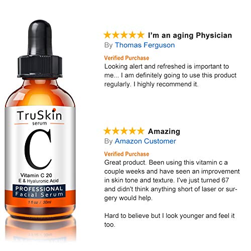 TruSkin Vitamin C Serum for Face, Topical Facial Serum with Hyaluronic Acid, Vitamin E, 1 fl oz: Gateway