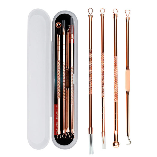 Rose Gold 4pcs/set Blackhead/Acne Remover Comedone Tool for Face Skin Care Tool