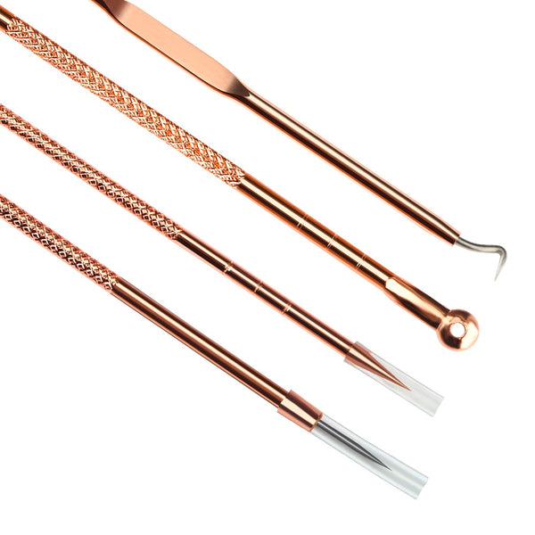 Rose Gold 4pcs/set Blackhead/Acne Remover Comedone Tool for Face Skin Care Tool