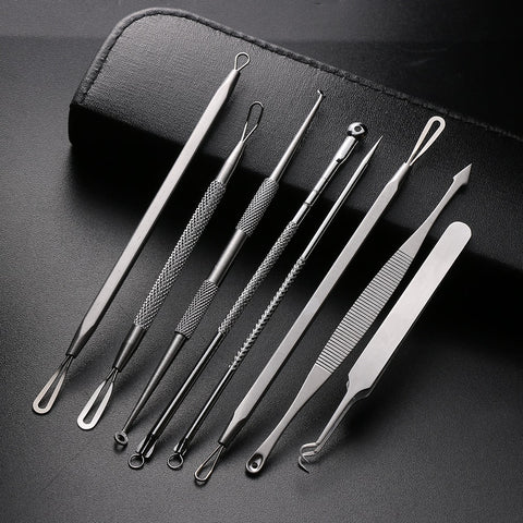 8 PCS/Set Premium Blackhead Acne Comedone Pimple Blemish Extractor Remover Tool Blackhead Pimple Needles—Facial Skin Care Kit